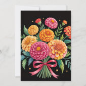 Lebhaftes Fiesta Wedding Bouquet Brautparty Einladung (Rückseite)