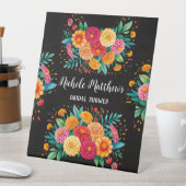 Lebhaftes Fiesta Wedding Bouquet Brautparty Sockelschild (In Situ)