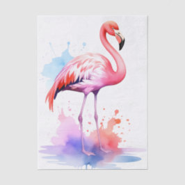 Lebhaftes Flamingo Watercolor Decoupage Tissue Pap Seidenpapier