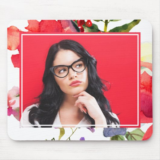 Lebhaftes florales Foto Mousepad (Vorne)