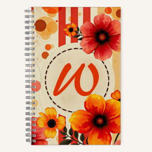 Lebhaftes florales gestörtes Aquarellfarbenchic-Mo Notizblock