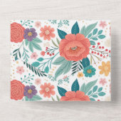 Lebhaftes, florales Multioptikmuster All In One Einladung (Rückseite)