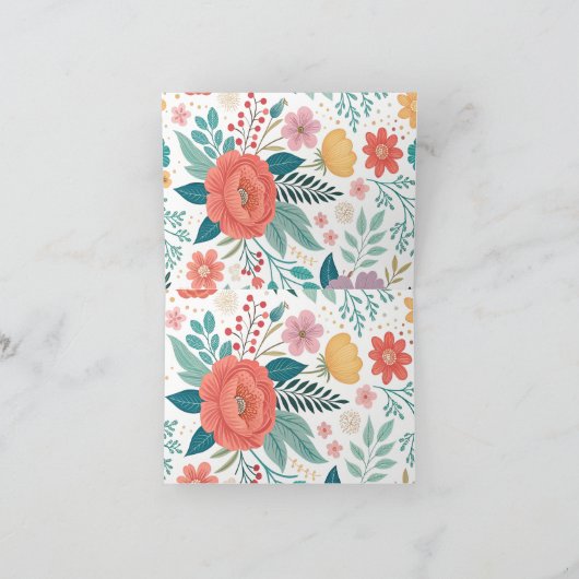 Lebhaftes, florales Multioptikmuster Dankeskarte (Innenseite)