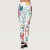 Lebhaftes, florales Multioptikmuster Leggings (Rückseite)