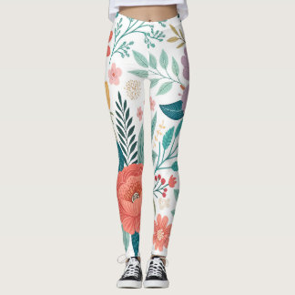 Lebhaftes, florales Multioptikmuster Leggings