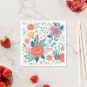 Lebhaftes, florales Multioptikmuster Serviette (Beispiel)