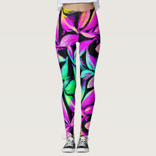 Lebhaftes, florales Wiederholungsdesign Leggings