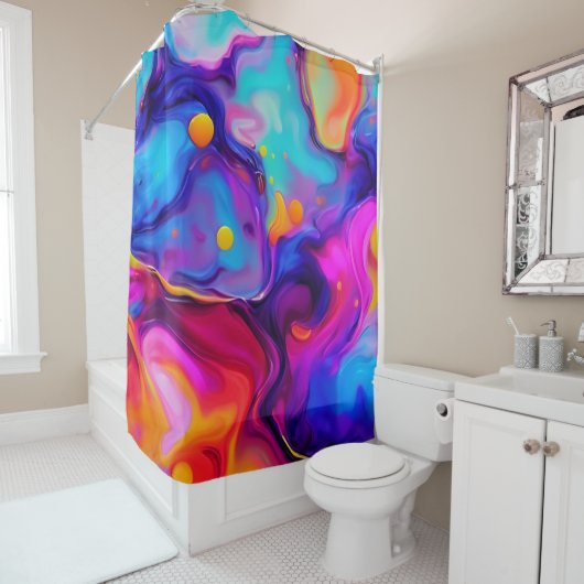 Lebhaftes flüssiges Artwork Duschvorhang (Beispiel)