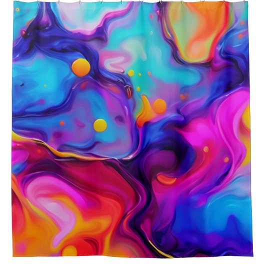 Lebhaftes flüssiges Artwork Duschvorhang (Vorderseite)