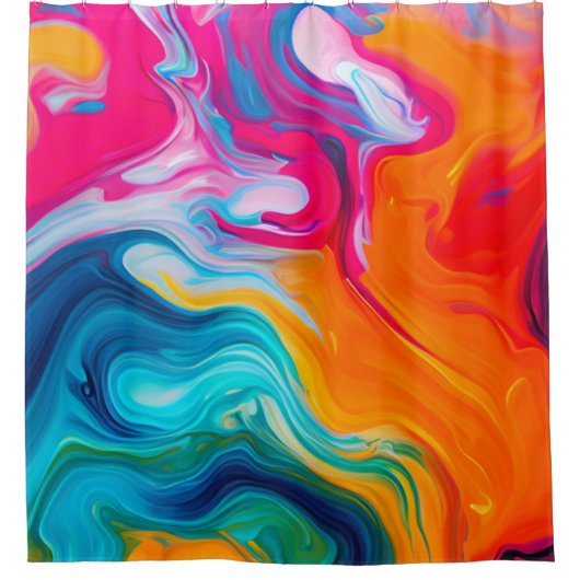Lebhaftes flüssiges Artwork Duschvorhang (Vorderseite)