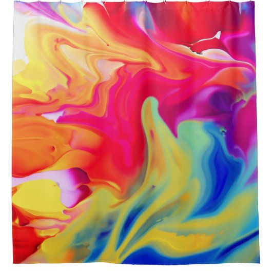 Lebhaftes flüssiges Artwork Duschvorhang (Vorderseite)