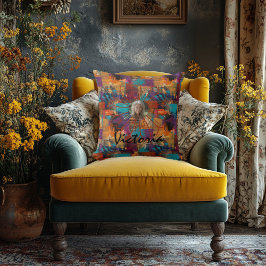 Lebhaftes Foto Kissen Multicolor Abstrakt