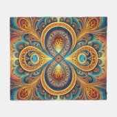 Lebhaftes Fraktal Art Fleece Blanket (Vorderseite (Horizontal))