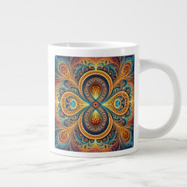 Lebhaftes Fraktal Art Riesencoffee Tasse