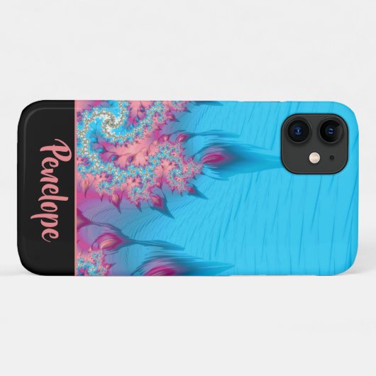 Lebhaftes Fraktal des Korallenriffs Abstrakt mit N Case-Mate iPhone Hülle (Rückseite (Horizontal))