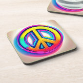 Lebhaftes Friedenswerk Getränkeuntersetzer (Linke Seite)