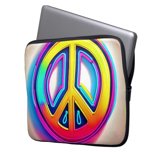 Lebhaftes Friedenswerk Laptopschutzhülle (Vorderseite Links)