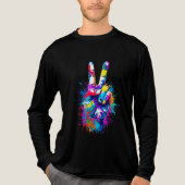 Lebhaftes Friedenszeichen Tri-Blend Shirt (Vorderseite)