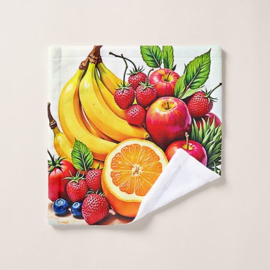Lebhaftes frisches Obst Badhandtuch Set (Waschlappen)