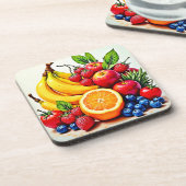 Lebhaftes frisches Obst Getränkeuntersetzer (Linke Seite)