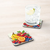 Lebhaftes frisches Obst Getränkeuntersetzer (Rechte Seite)