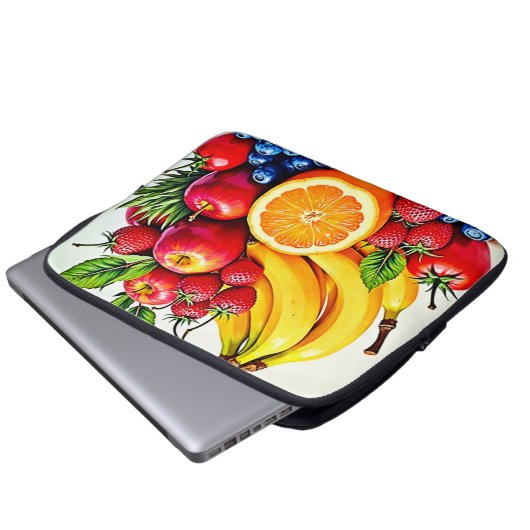 Lebhaftes frisches Obst Laptopschutzhülle (Vorne Knopf)