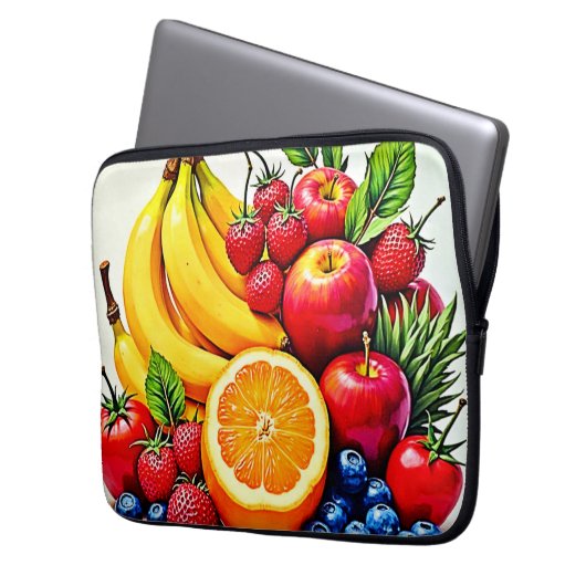 Lebhaftes frisches Obst Laptopschutzhülle (Vorderseite Links)