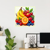Lebhaftes frisches Obst Poster (Heimbüro)