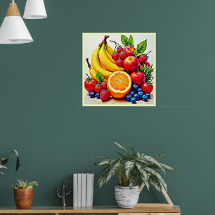 Lebhaftes frisches Obst Poster