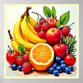 Lebhaftes frisches Obst Poster (Vorne)