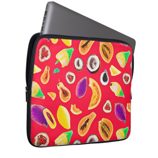 Lebhaftes Fruchtigkeit Delight Pattern Laptopschutzhülle (Vorne Rechts)