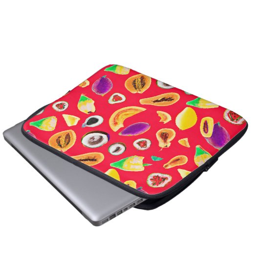 Lebhaftes Fruchtigkeit Delight Pattern Laptopschutzhülle (Vorne Knopf)