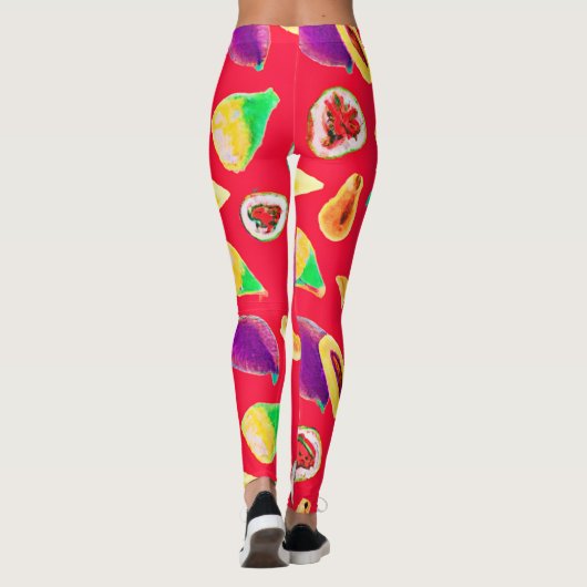 Lebhaftes Fruchtigkeit Delight Pattern Leggings (Rückseite)