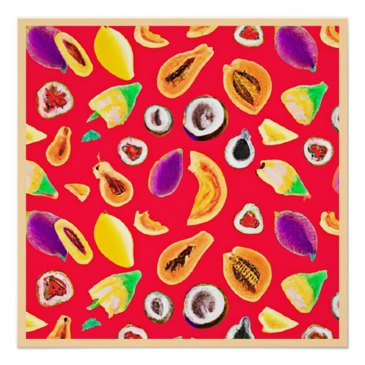 Lebhaftes Fruchtigkeit Delight Pattern Poster (Vorderseite)