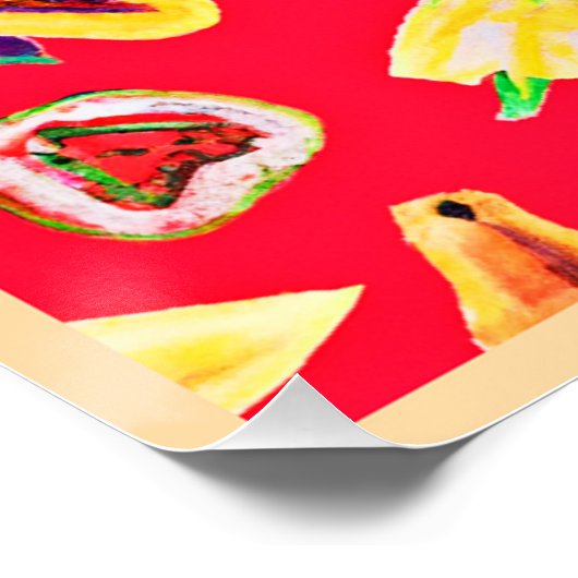 Lebhaftes Fruchtigkeit Delight Pattern Poster (Ecke)