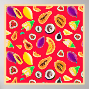 Lebhaftes Fruchtigkeit Delight Pattern Poster