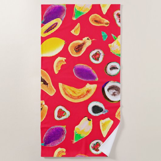 Lebhaftes Fruchtigkeit Delight Pattern Strandtuch (Vorderseite)