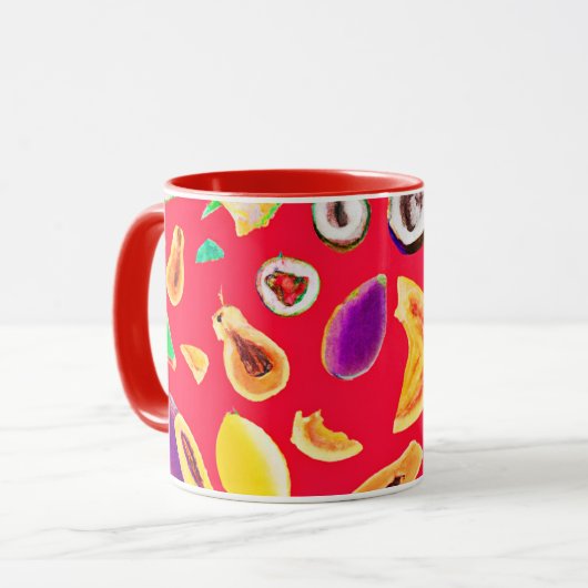 Lebhaftes Fruchtigkeit Delight Pattern Tasse (Vorderseite Links)