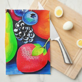 Lebhaftes Fruchtleben Geschirrtuch (Viertel Falte)