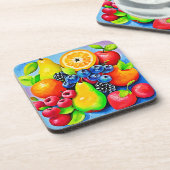 Lebhaftes Fruchtleben Getränkeuntersetzer (Linke Seite)