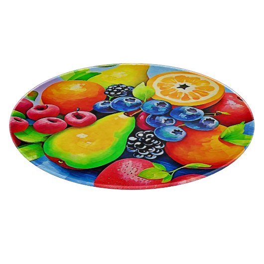 Lebhaftes Fruchtleben Schneidebrett (Ecke)