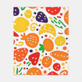 Lebhaftes Fruchtmuster Fleecedecke (Vorderseite)