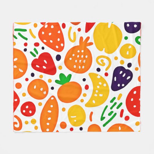 Lebhaftes Fruchtmuster Fleecedecke (Vorderseite (Horizontal))
