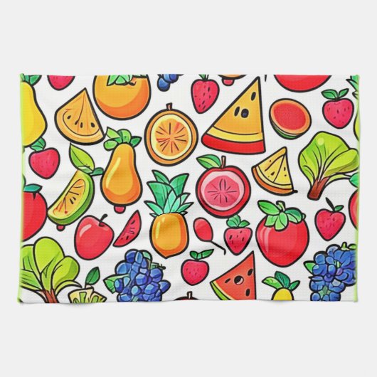 Lebhaftes Fruchtmuster Geschirrtuch (Horizontal)