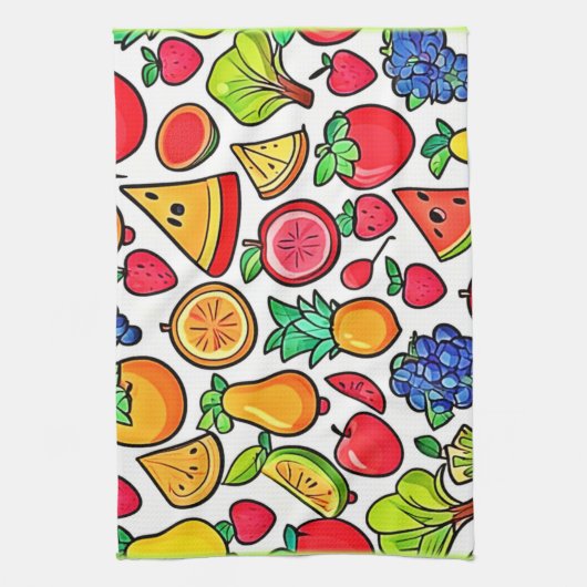 Lebhaftes Fruchtmuster Geschirrtuch (Vertikal)