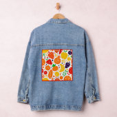 Lebhaftes Fruchtmuster Jeansjacke (Hangar)