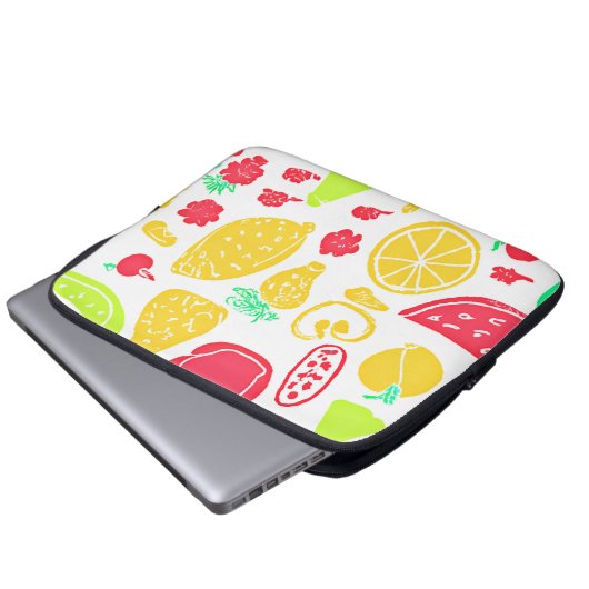 Lebhaftes Fruchtmuster Laptopschutzhülle (Vorne Knopf)