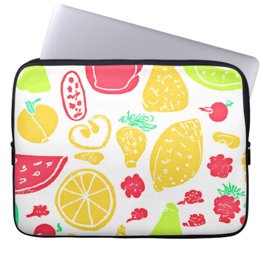 Lebhaftes Fruchtmuster Laptopschutzhülle (Vorderseite)