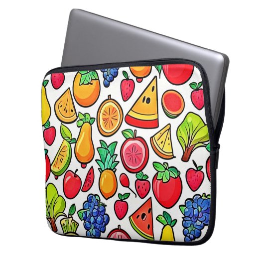 Lebhaftes Fruchtmuster Laptopschutzhülle (Vorderseite Links)