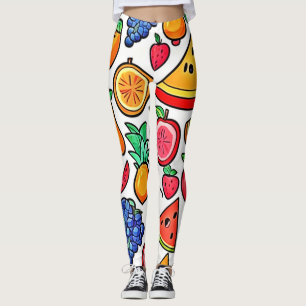 Lebhaftes Fruchtmuster Leggings